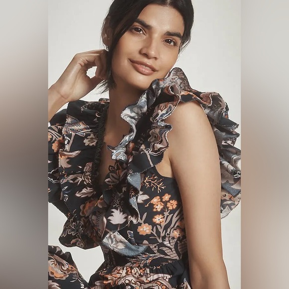 NWT Anthropologie Sleeveless Ruffled A-Line Mini Dress | Size XL - Picture 2 of 14